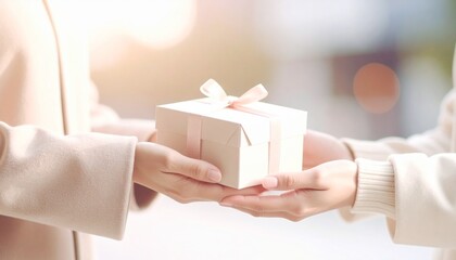 手渡しの贈り物 / 心を込めたギフト / 優しさを伝える瞬間