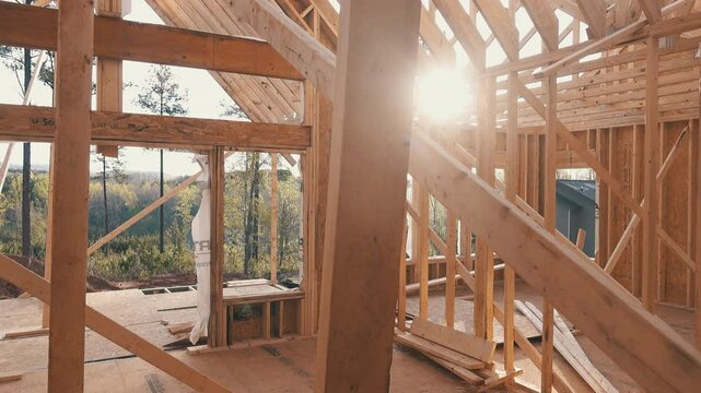 Framing of new construction house 