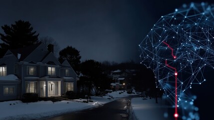 A visual representation of a timeline alongside a digital map of a home showing the progression of the AGIs mnemonic training from initial visits to fully developed cognitive pathways