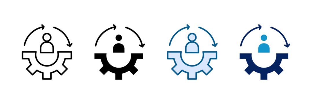 Reskilling Icon Set Multiple Style Collection