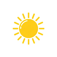 Bright Yellow Sun Icon: Perfect for Summer Designs