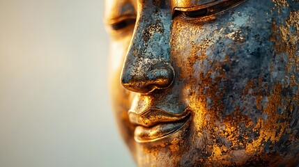 Serene golden Buddha statue in Thailand