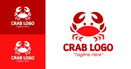 Bold Red Crab Logo for Seafood Marketing and Branding