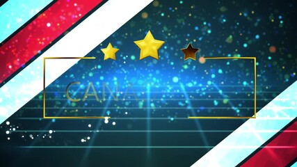 Celebrating birth anniversary of Canada, Happy Canada Day 1st July particle fairy dust flag colors bg 4K. Advertisement patriotic social media posts, stories. Flier banner poster for national holiday.