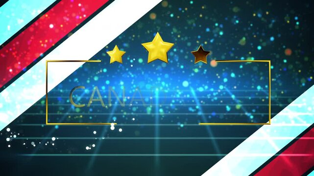 Celebrating birth anniversary of Canada, Happy Canada Day 1st July particle fairy dust flag colors bg 4K. Advertisement patriotic social media posts, stories. Flier banner poster for national holiday.