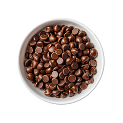 Dark Chocolate Chips Delicious Baking Ingredient isolated on transparent background