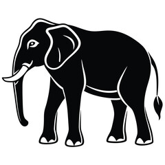 rendition displays a large elephant figure standing with visible tusks and tail