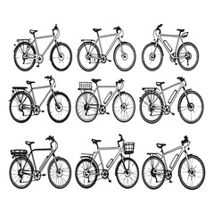minimalist line art electric bike design illustration