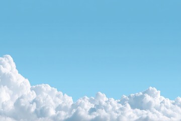 Pale blue sky, fluffy white clouds