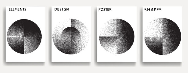 Modern posters . Vector design composition with grunge geometric shapes . Abstract contemporary art . Vector art ideal for media, ads, covers, brochures, banners
