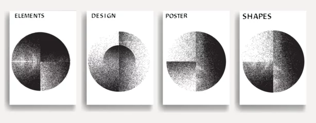 Fotobehang Modern posters . Vector design composition with grunge geometric shapes . Abstract contemporary art . Vector art ideal for media, ads, covers, brochures, banners  © miloje
