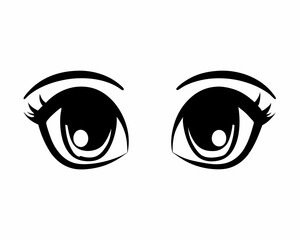 Fototapeta premium creative Silhouette simple Anime Eyes Vector Illustration 
