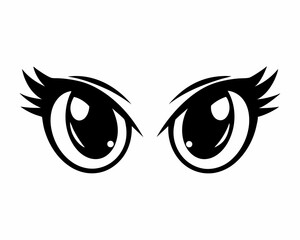 creative Silhouette simple Anime Eyes Vector Illustration 