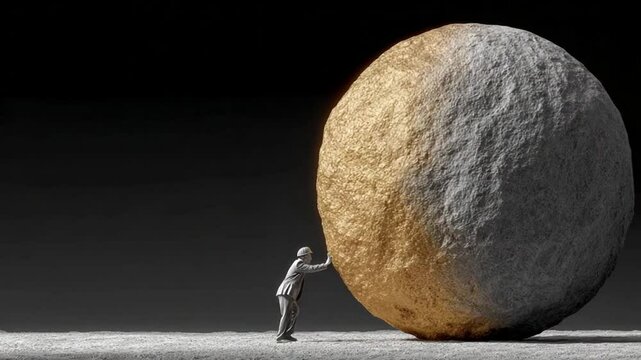 The relentless pursuit of pushing a boulder uphill: A visual representation of perseverance