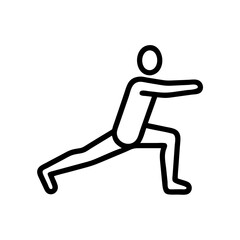 Line drawing of a person doing a lunge exercise in motion  
