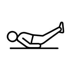 Simple line drawing of a person performing a plank exercise  