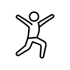 Outline of joyful person celebrating with arms raised  
