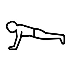 Man doing push-up exercise in a minimalist line art style  
