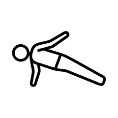 Simple outline of a person in side plank exercise position  