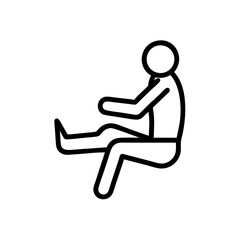 Simple line drawing of a person sitting with legs extended  