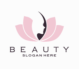 lotus flower beauty salon and hair treatment logo