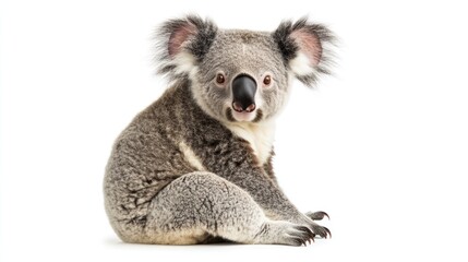Koala sitting on white background