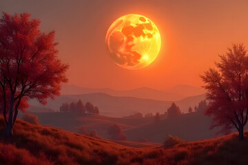 sunset in the mountains
