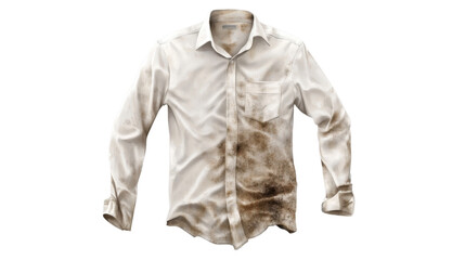 dirty white shirt on white background