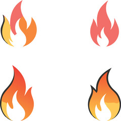 Fire flame logo vector illustration design template