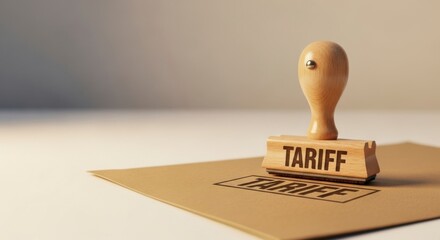 Stamping tariffs a business insight into trade regulations and economic impact office setting marketing content professional environment close-up view