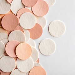 Delicate Pastel Circles on White Background Minimalist and Modern Design Element