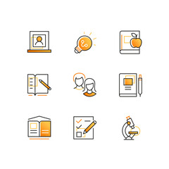 Education - modern line design style icons set