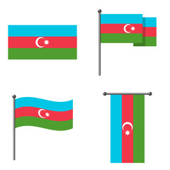 Flag of Azerbaijan. Azerbaijan flag official colors and proportion digital vector illustration design.