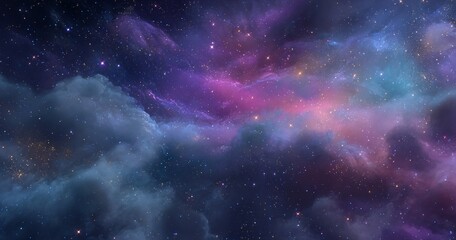 Abstract Colorful Nebula Night Space Background