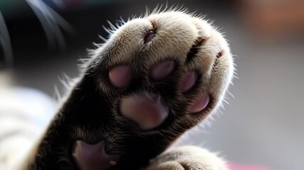 Cats paw close up