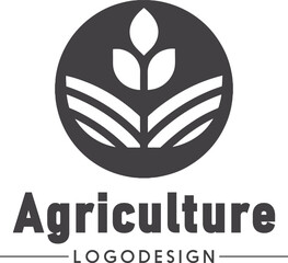 Agriculture logo design for farming and eco business branding, natural farm icon, plant and field symbol, organic agriculture logo illustration