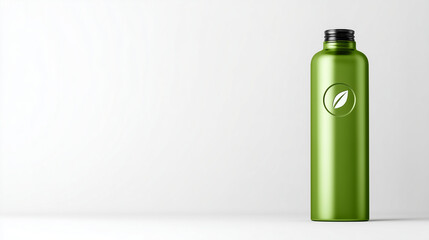 Green bottle branding mockup template