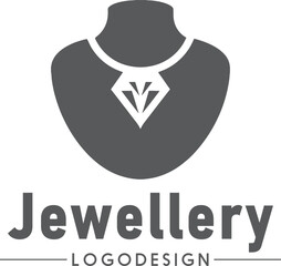 Jewellery logo design for luxury brand identity, elegant jewelry icon, gold and diamond boutique logo, fashion accessory emblem illustration