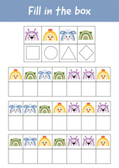 Logical games, educational activities for kids. Learning games for preschoolers and kindergarten. Teachers resources, materials. Toddler busy book page. Printable education worksheets for kids.