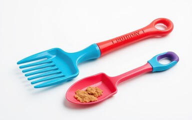 Colorful gardening tools designed for planting and soil care.