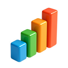 Glossy Plastic Bars Representing Business Performance