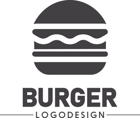 Burger icon logo design, fast food brand emblem, hamburger symbol, modern burger logo, restaurant icon, food business branding, classic burger vector, tasty fast food illustration