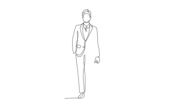 Animated wedding concept one-line drawing