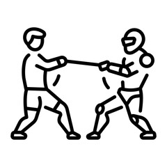 A linear style icon showing ai replacement 