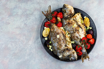 Two delicious whole baked fish.