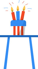 Patriotic Cupcake on Table American Theme Vector