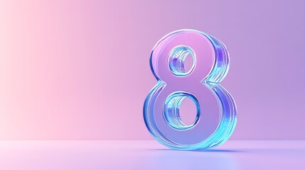 Number 8 in violet gradient color background