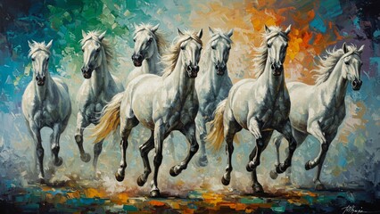 7 horses good luck symbol © Rajeshkumar