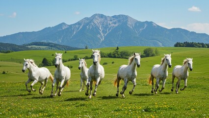 Obraz premium 7 horses good luck symbol