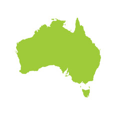 Map of Australian, sign silhouette. World Map Globe. Vector Illustration isolated on transparent background. African continent.